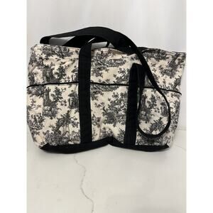 Ame & Lulu Womens Large Tote Beach Bag Canvas Toile Shoulder Lined
